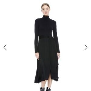 Alice + Olivia Black Midi Dress